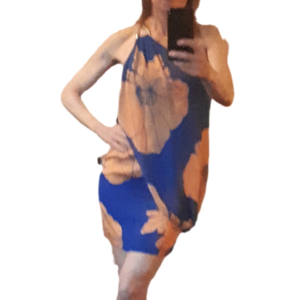 Marciano Blue and Orange Mini Dress